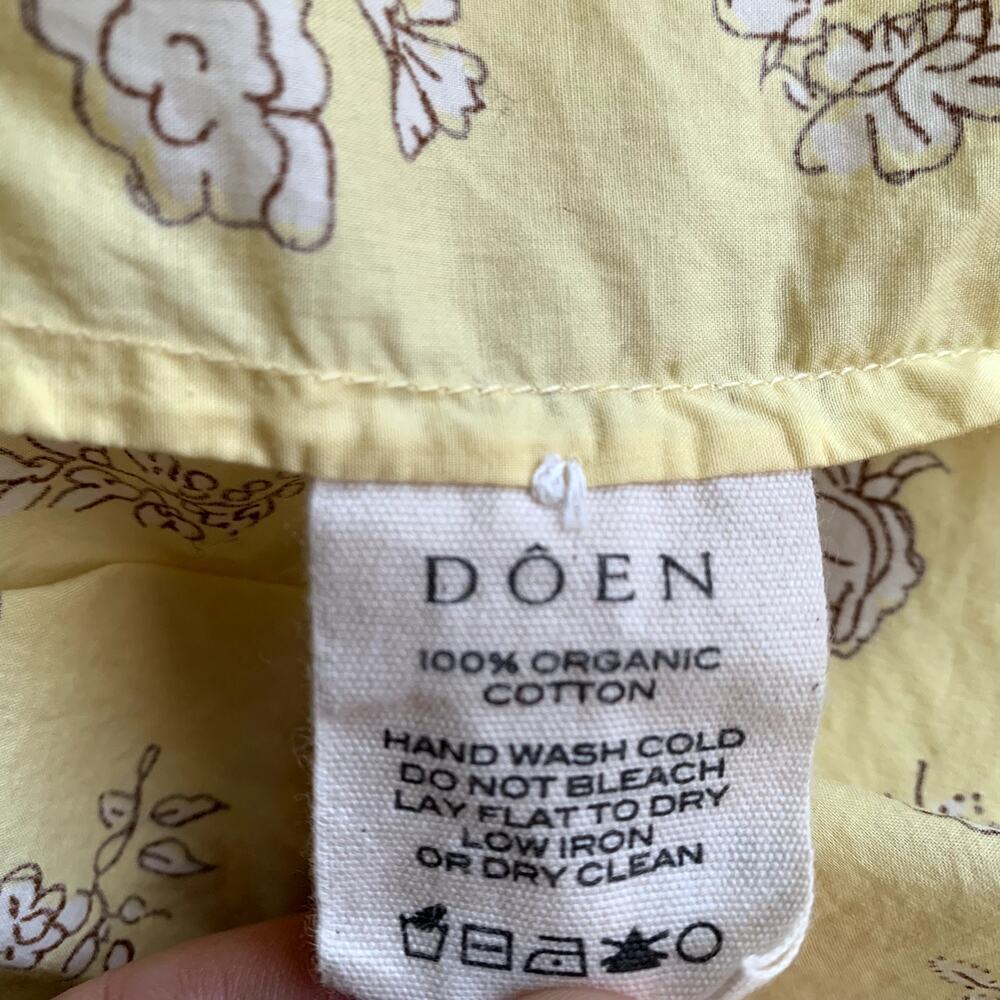 Doen Tennessee Cotton Button Blouse Top Sunshine Bouton De Rose Butter Yellow - Picture 5 of 6
